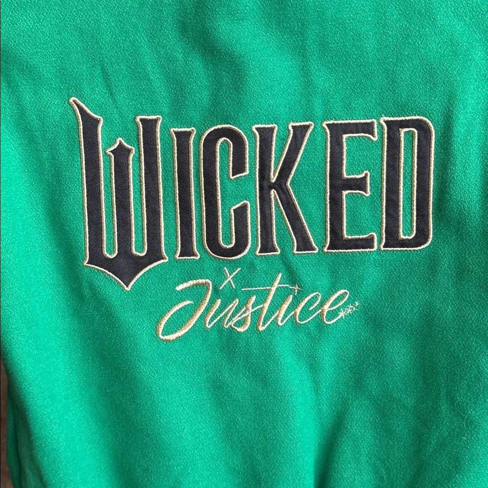 Justice kids Wicked Varsity Bomber Jacket faux leather kids size Small 7/8 - Picture 9 of 9